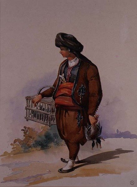 Ankkamyyjä, n. 1855 tekijältä Amadeo Preziosi