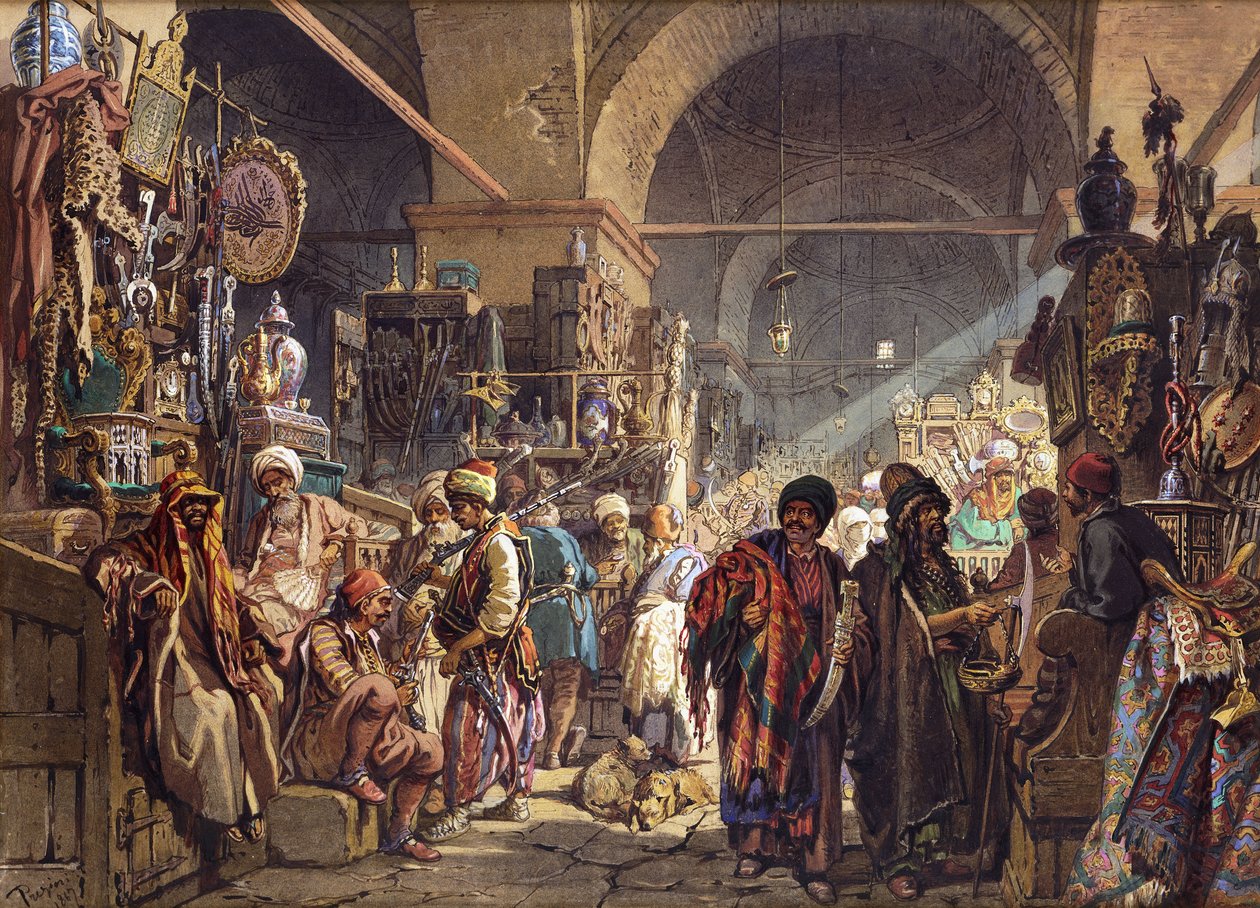 Turkkilainen basaari, 1867 tekijältä Amadeo Preziosi