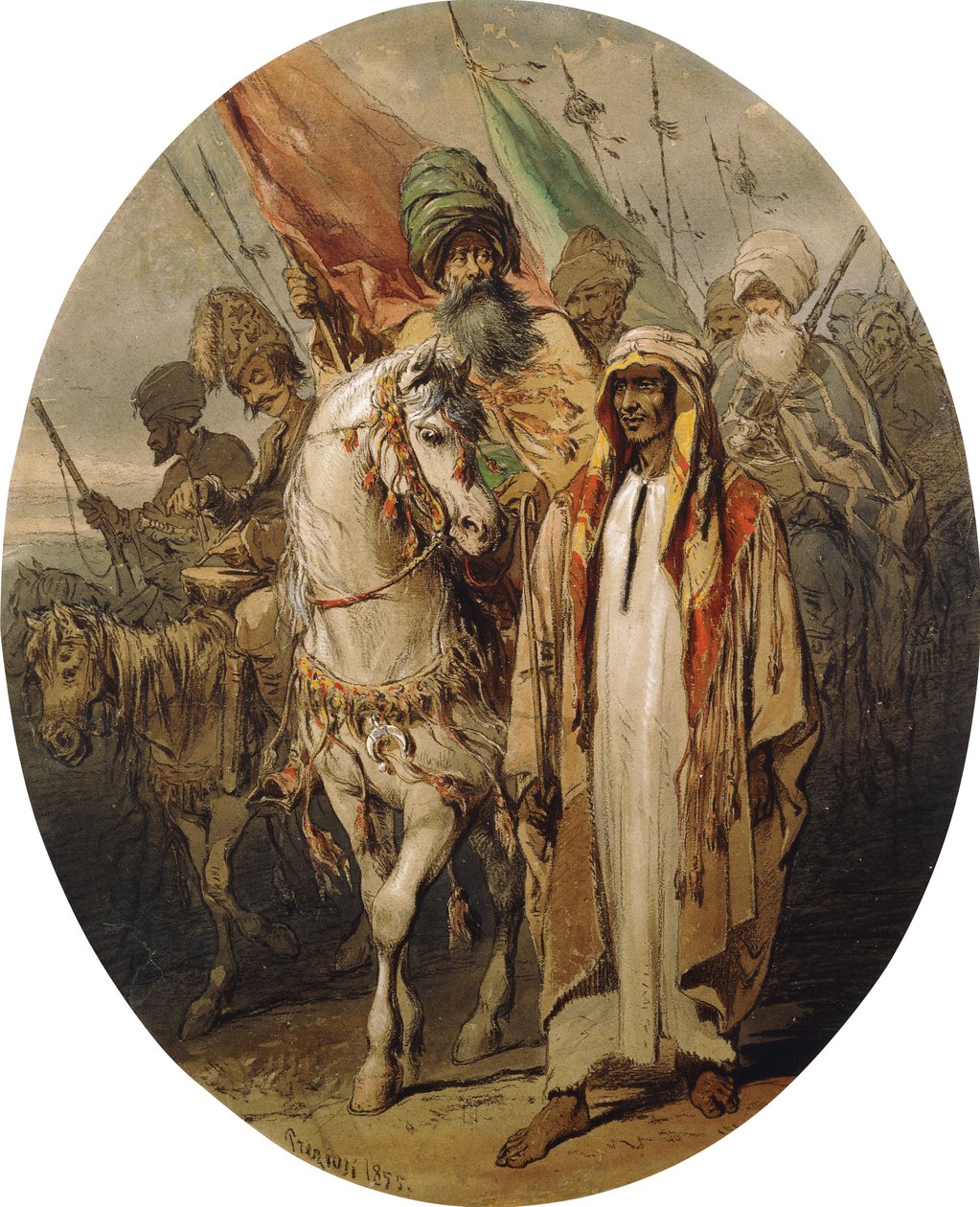 Arab Warriors Advancing, 1855 tekijältä Amadeo Preziosi