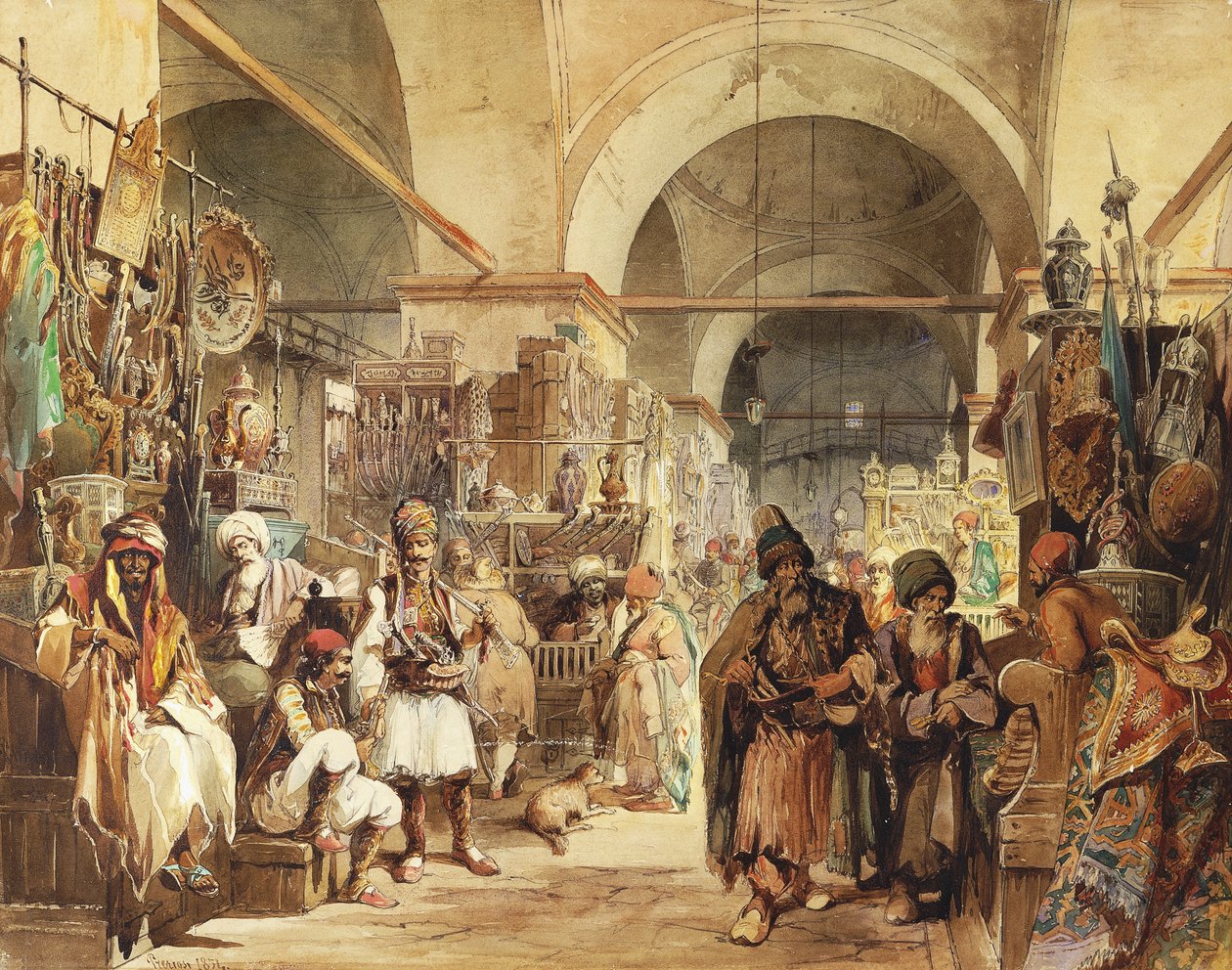 Bazaarissa, 1854 tekijältä Amadeo Preziosi