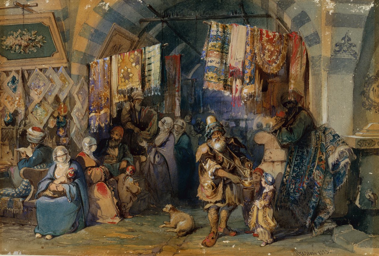 Bazaar, Konstantinopoli tekijältä Amadeo Preziosi