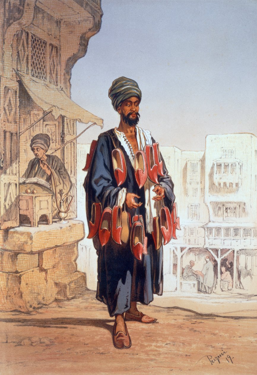 Tohvelimyyjä, 1862 tekijältä Amadeo Preziosi