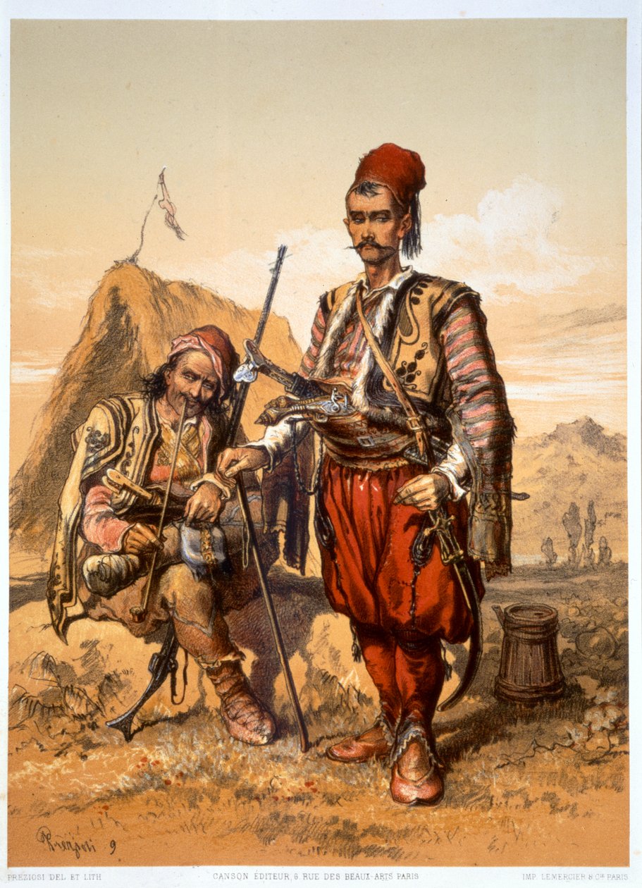 Turkkilaiset jalkasotilaat ottomaanien armeijassa, 1857 tekijältä Amadeo Preziosi