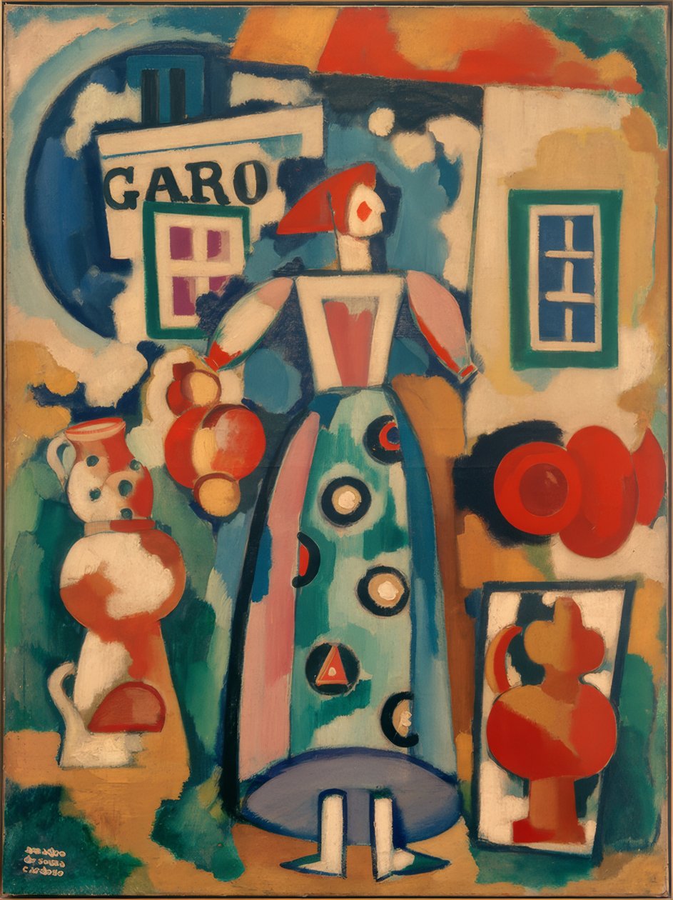 Kansanlaulu - Venäläinen nainen ja Figaro tekijältä Amadeo de Souza Cardoso