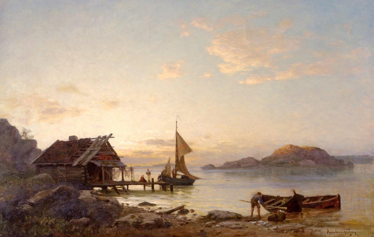 Aften ved kysten tekijältä Amaldus Nielsen