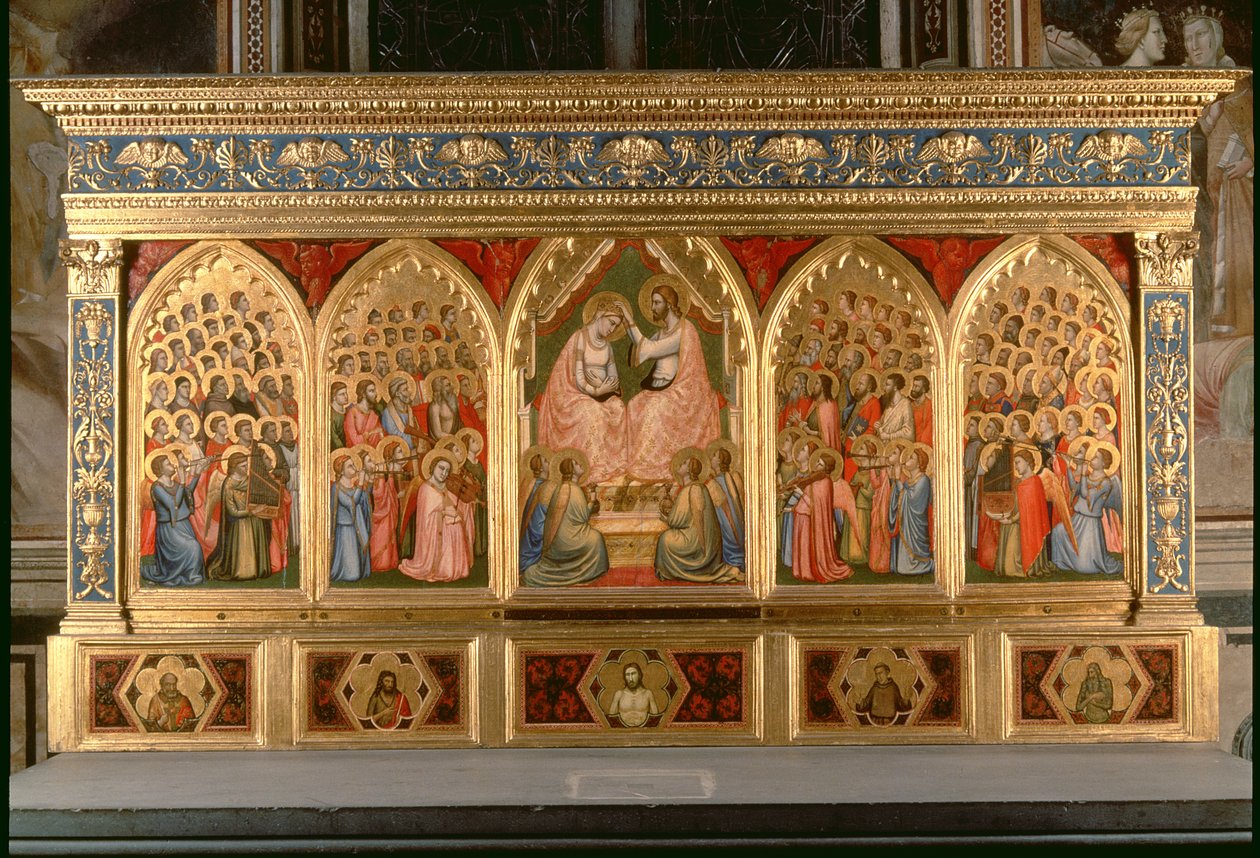Neitsytpolyyptyykin kruunaus (paneeli) (katso myös 66541-66551) tekijältä Ambrogio Bondone Giotto