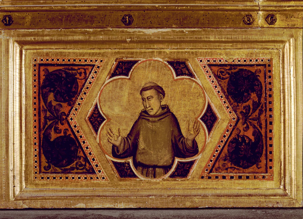 Pyhä Franciscus Assisilainen, Neitsyt Polyptyykin kruunauksesta (keskioikea predella) (katso myös 65540-65551) tekijältä Ambrogio Bondone Giotto