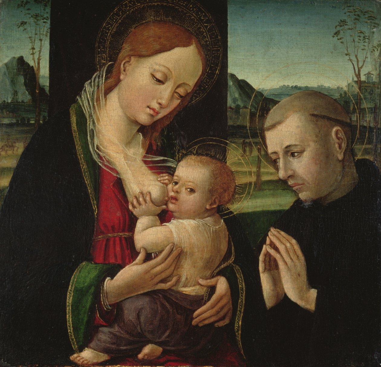 Madonna ruokkimassa Kristuslapsia, n. 1500-30 tekijältä Ambrogio Bergognone