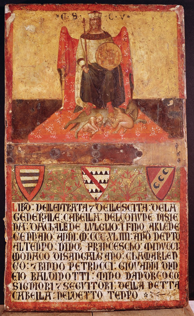 Hyvän hallituksen Biccherna, 1344 (tempera paneelissa) tekijältä Ambrogio Lorenzetti