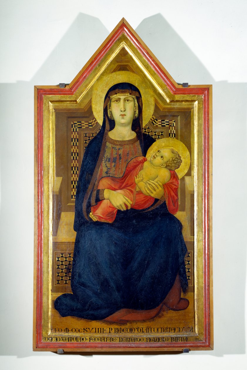 Madonna ja lapsi (tempera paneelissa) tekijältä Ambrogio Lorenzetti