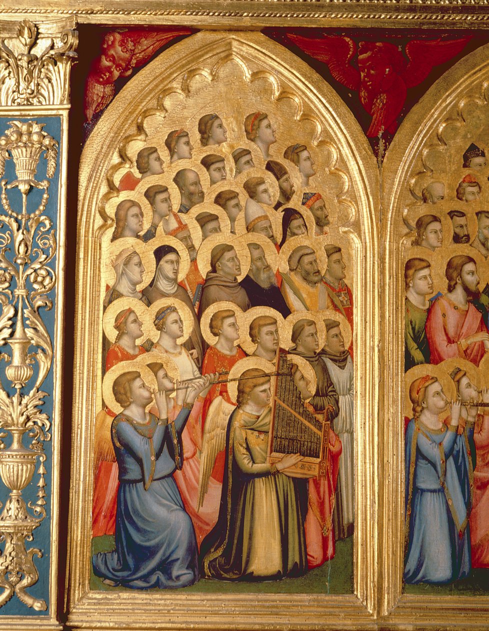 Enkelit Neitsyt Polyptyykin kruunaamisesta (vasen keskipaneeli) (katso myös 66540-66551) tekijältä Ambrogio Bondone Giotto