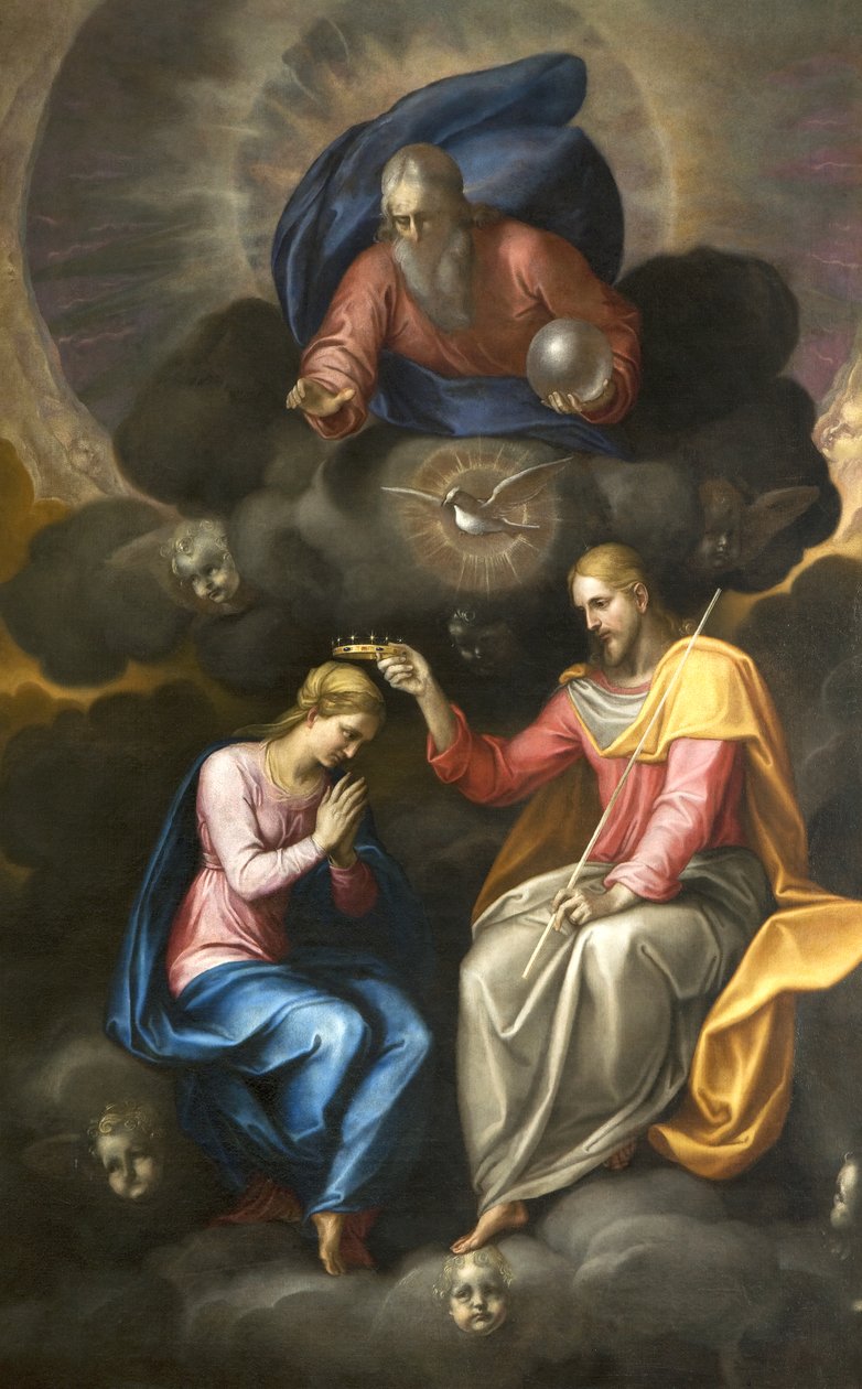 Neitsyen kruunajaiset, 1581 tekijältä Ambrogio Giovanni Figino