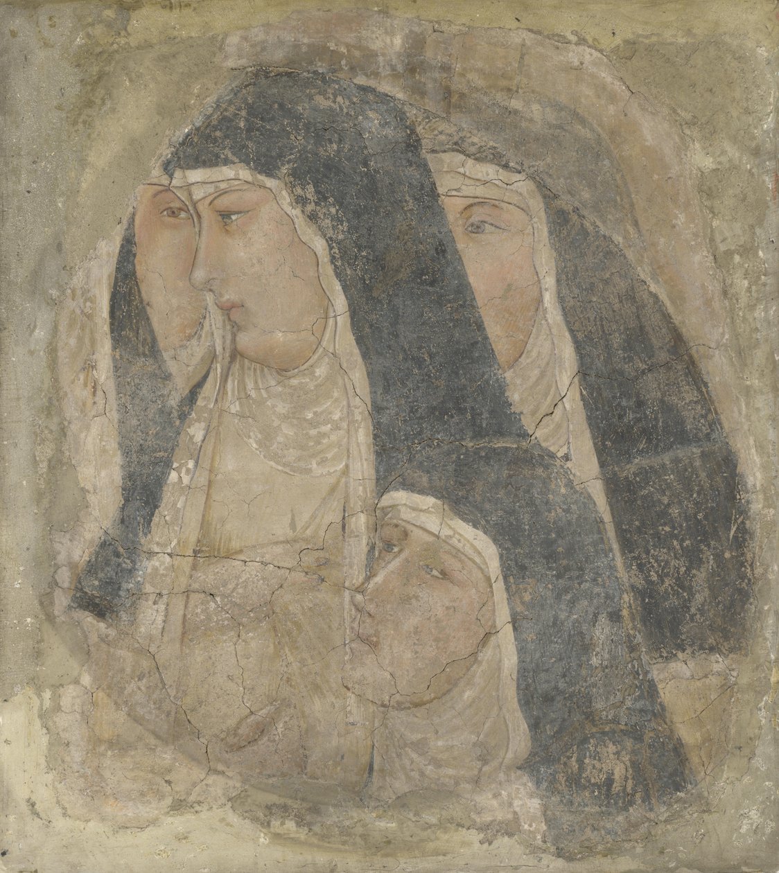 Neljän klaariköyhän ryhmä, noin 1340 tekijältä Ambrogio Lorenzetti