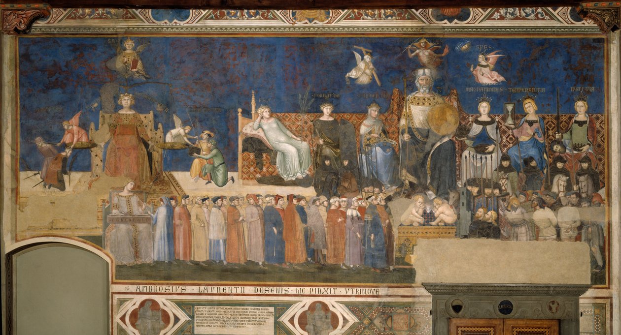 Hyvän hallituksen allegoria tekijältä Ambrogio Lorenzetti