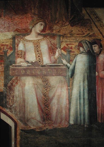 Hyvän hallituksen allegoria, konkordin yksityiskohta tekijältä Ambrogio Lorenzetti