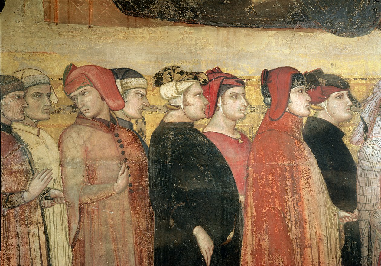 Hyvän hallituksen allegoria, yksityiskohta kahdeksasta valtuutetusta tekijältä Ambrogio Lorenzetti