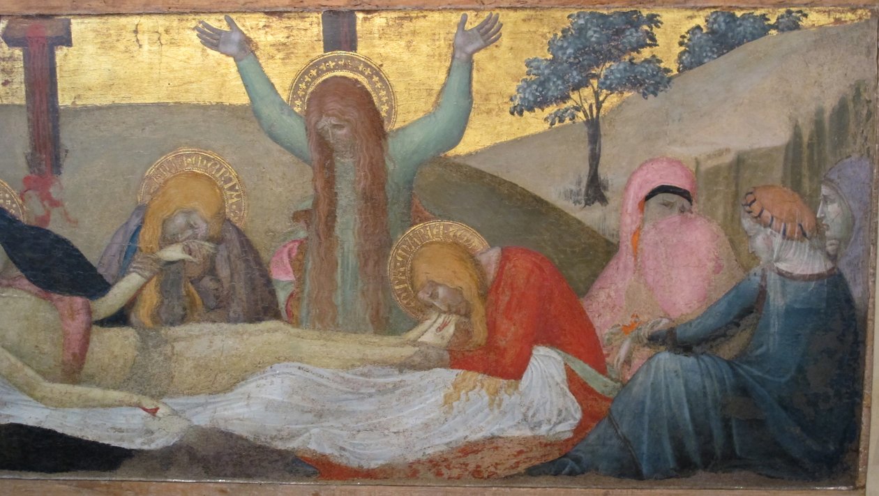 Ambrogio lorenzetti, madonna lapsen ja pyhimysten m. maddalena ja marta kanssa, suru, 03 tekijältä Ambrogio Lorenzetti