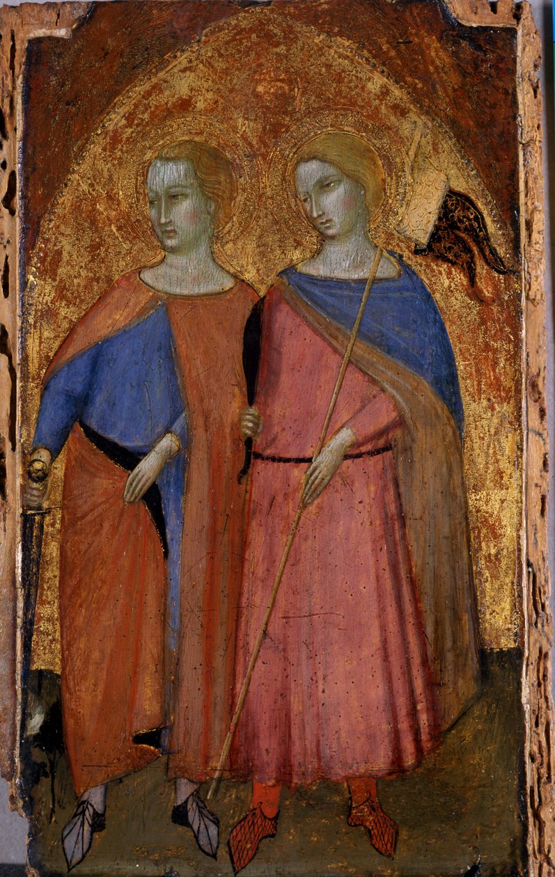 Pyhät Galganus ja Ansanus, n. 1360 (tempera poppelipuulla) tekijältä Ambrogio Lorenzetti