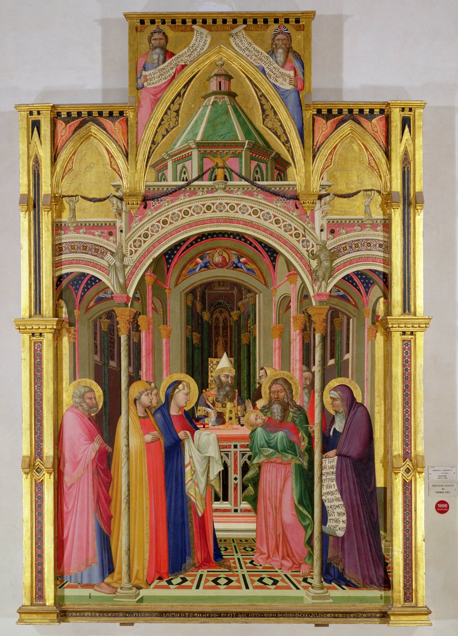 Esitys temppelissä, 1342 (tempera paneelissa) tekijältä Ambrogio Lorenzetti