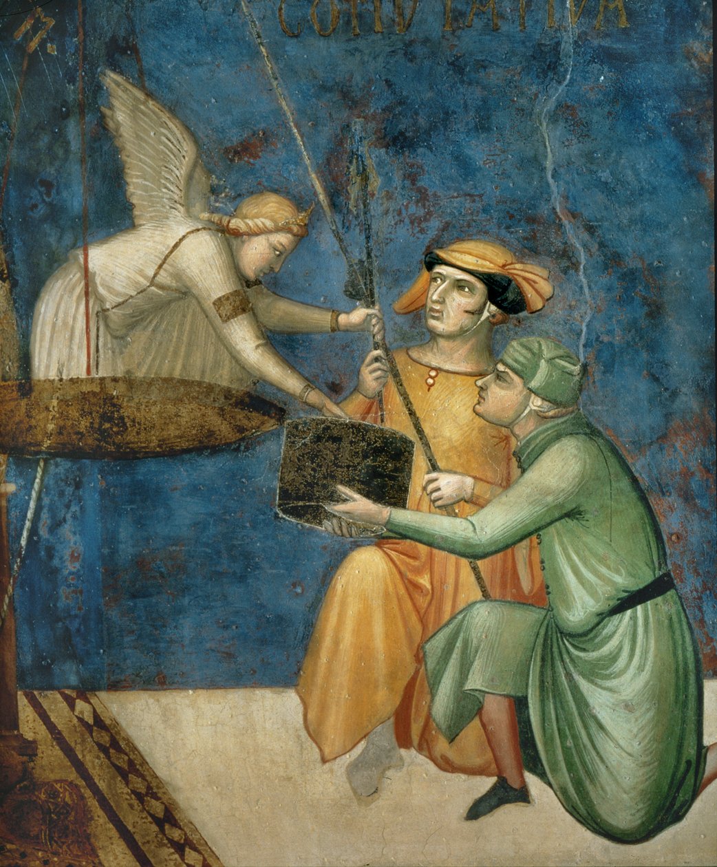 Hyvän hallinnon allegoria ... (seinämaalaus) tekijältä Ambrogio Lorenzetti