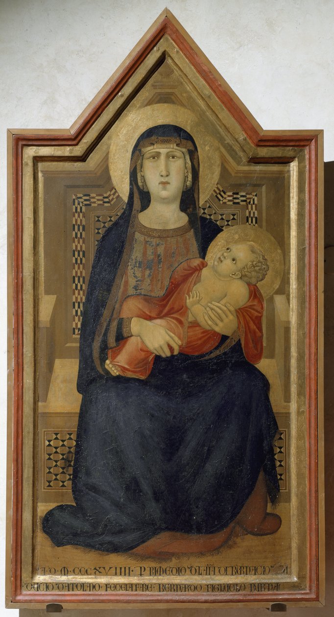 Neitsyt Maria ja Jeesus-lapsi - tempera puulla tekijältä Ambrogio Lorenzetti