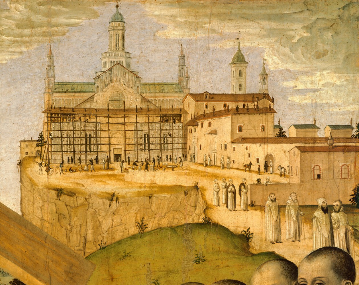 Certosa di Pavian rakentaminen, Ambrogio da Fossano, joka tunnetaan nimellä Bergognone (n. 1453-1523), Italia 1400-luku, yksityiskohta tekijältä Ambrogio da Fossano (c.1460 1523)