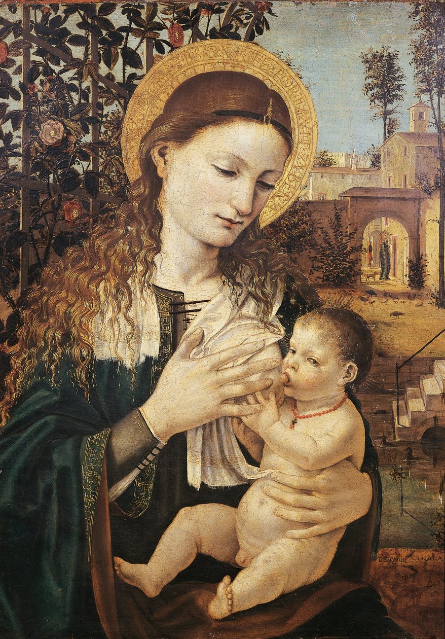 Madonna del Latte, kirjoittanut Ambrose Bergognone (noin 1460-1523) tekijältä Ambrogio da Fossano (c.1460 1523)