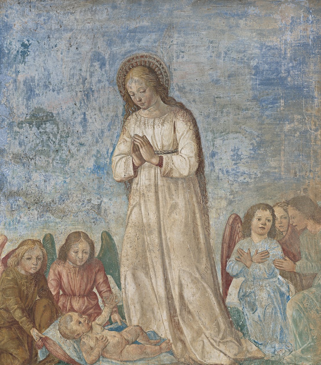 Neitsyt ja enkelit palvonnassa, 1500-22 tekijältä Ambrogio da Fossano