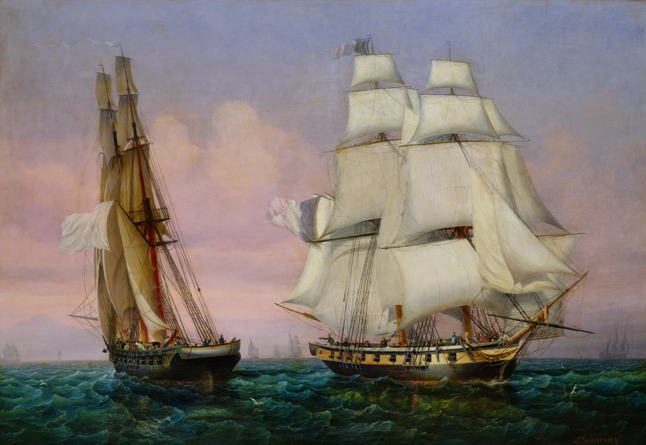 Paluu Elbasta, noin 1852 tekijältä Ambroise Louis Garneray