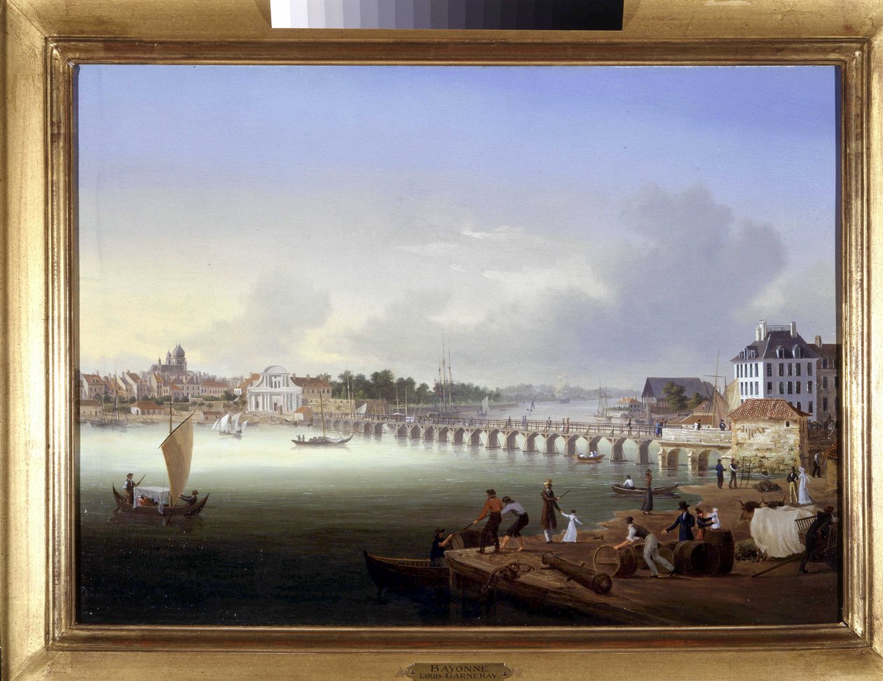 Bayonne, Louis Garneray, sd. c. 1820, Öljy kankaalle, H. 0,330; L. 0,460. tekijältä Ambroise Louis Garneray