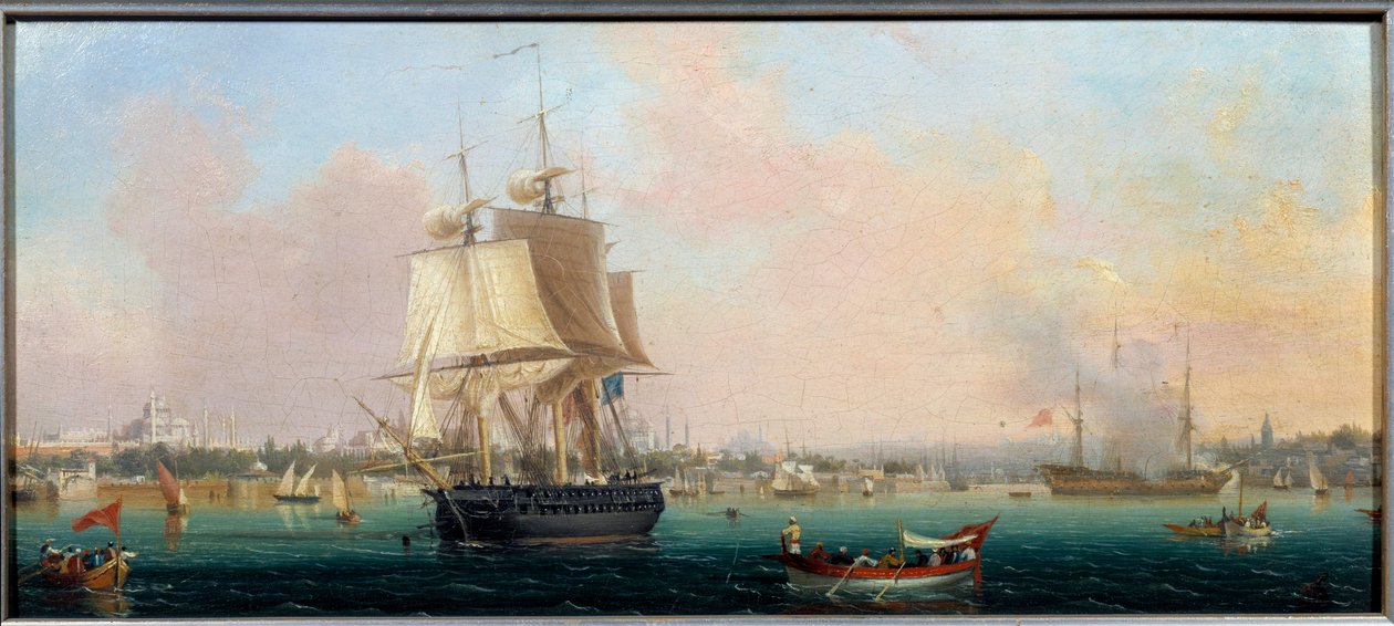 La Belle Choule ilmestyy Konstantinopoliin Ambroise Louis Garneray (1783-1857) maalaus 1800-luvulta Sevres, posliinivalmistus tekijältä Ambroise Louis Garneray
