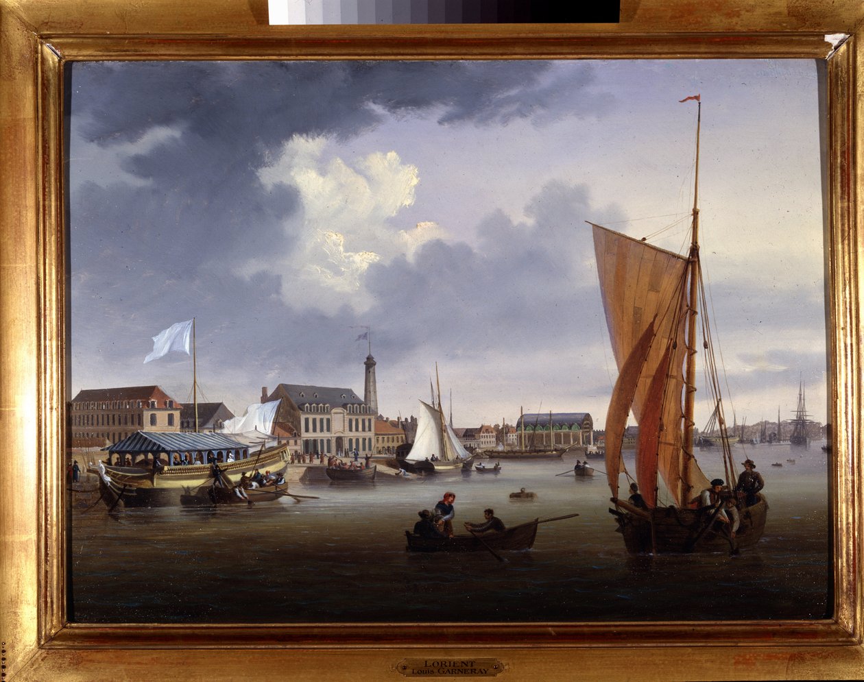 Lorientin satama - Louis Garnerayn maalaus, noin 1820, Öljy kankaalle, H. 0,330; L. 0,460. CCIP Coll. tekijältä Ambroise Louis Garneray