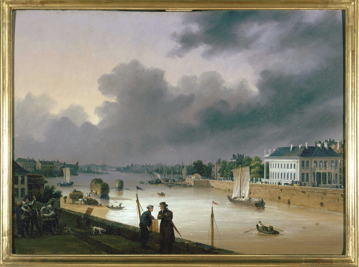 Louis Garneray, Nantesin satama, sd. noin 1820, öljy kankaalle, H. 0,330; L. 0,460. CCIP Coll. tekijältä Ambroise Louis Garneray