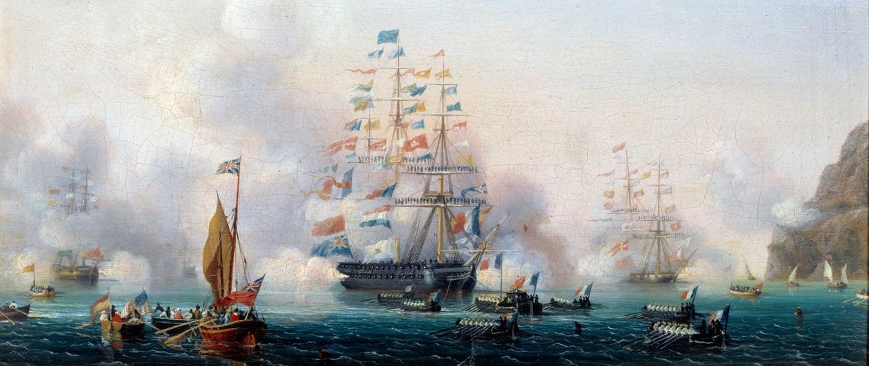 Translation des ashes de Napoleon I le 10.7.1840 Ambroise Louis Garneray (1783-1857) maalaus 1800-luvulta Sevres, arkistot de la valmistus - Napoleon I:n tuhkien siirto 7.10.1840. Ambroise Louis Garneray (1783-1857) maalaus tekijältä Ambroise Louis Garneray