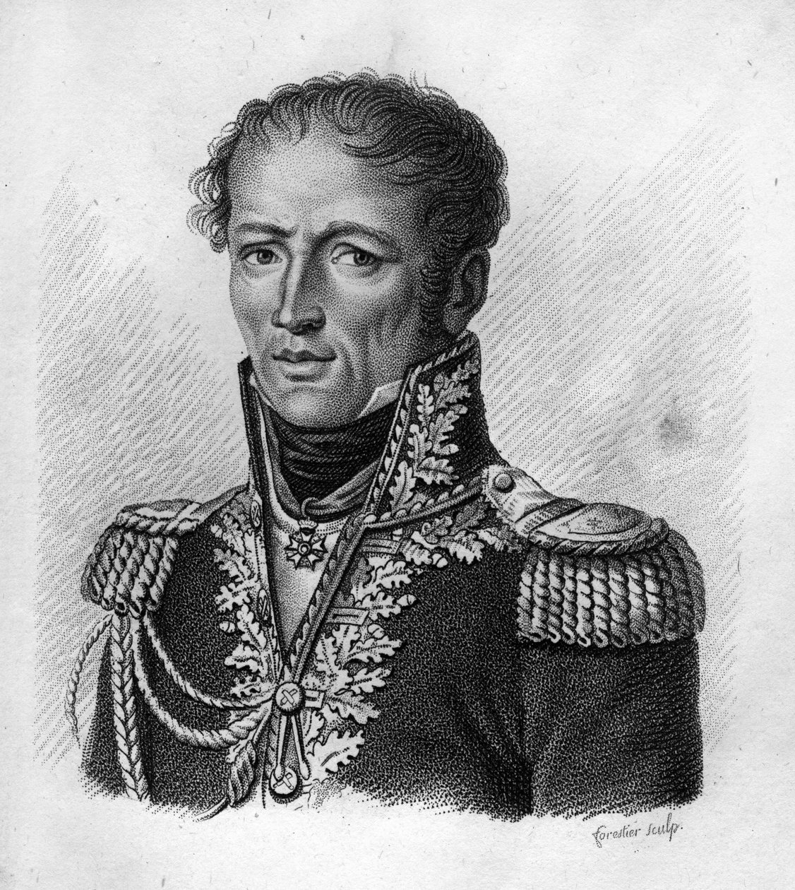Antoine, kreivi Drouot ranskalainen kenraali (1774-1847) - "" Ranskalaisten kenraalien muotokuvissa ranskalaisten voittojen ja valloitusten jälkeen"". Kaiverrus Ambroise Tardieu 1818. Stella Collection. tekijältä Ambroise Tardieu