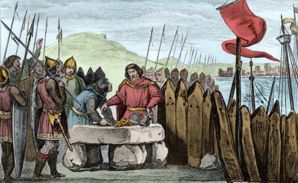 Kaarle III Lihava (839-88) maksaa viikinkivalvojat vuonna 886 - Kaarle III 3 le Gros (839-888) Lännen keisari (881-887) ja Ranskan hallitsija (884-887) leiriytyi Pariisin muurien alle uskaltamatta taistella normaneja vastaan, vaan ostavat mieluummin heidän tekijältä Ambroise Tardieu
