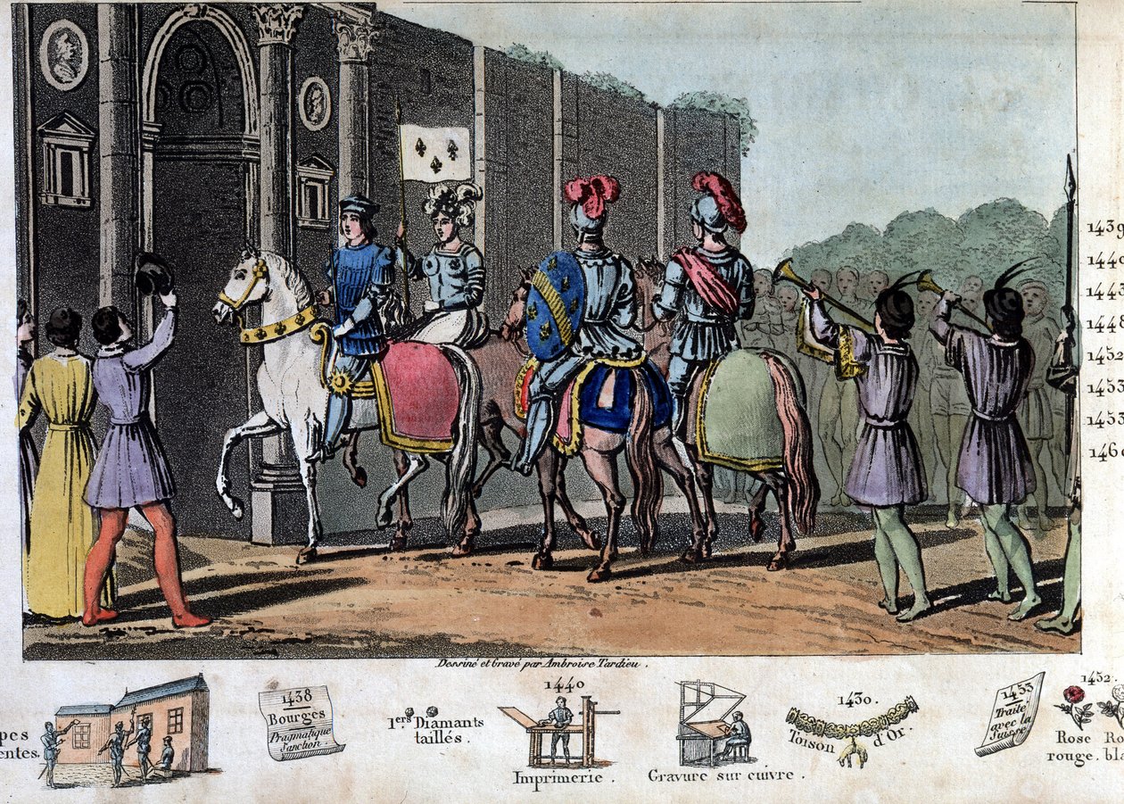 Kaarle VII sanoo "Voittaja" (1403-1461). Englantilaiset piirittivät Orléansissa, mutta Jeanne d