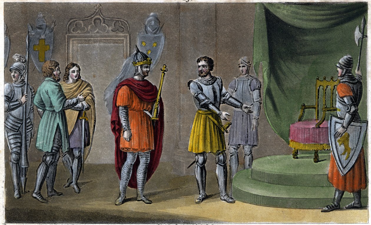 Rainfroi asetti Chilperic II:n (670 - 721) valtaistuimelle vuonna 715. Ambroise Tardieu on suunnitellut ja kaivertanut vuonna 1825. tekijältä Ambroise Tardieu