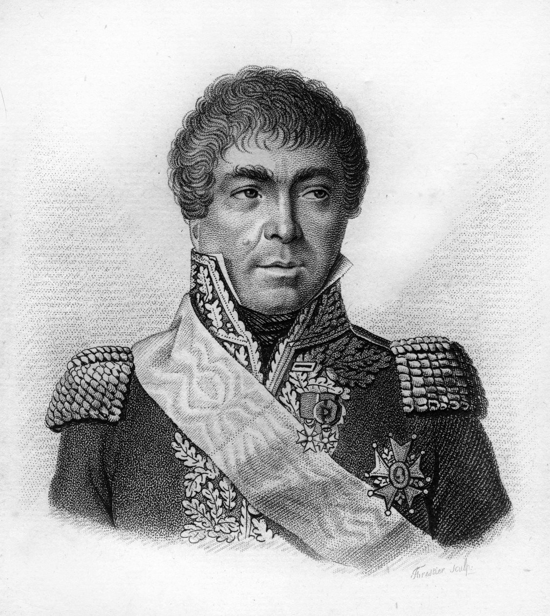 Edmé Etienne Borne DESFOURNEUES (1767-1849) - "Ranskalaisten kenraalien muotokuvia ranskalaisten voittojen ja valloitusten jälkeen". Kaiverrus Ambroise Tardieu 1818. Stella Collection. tekijältä Ambroise Tardieu