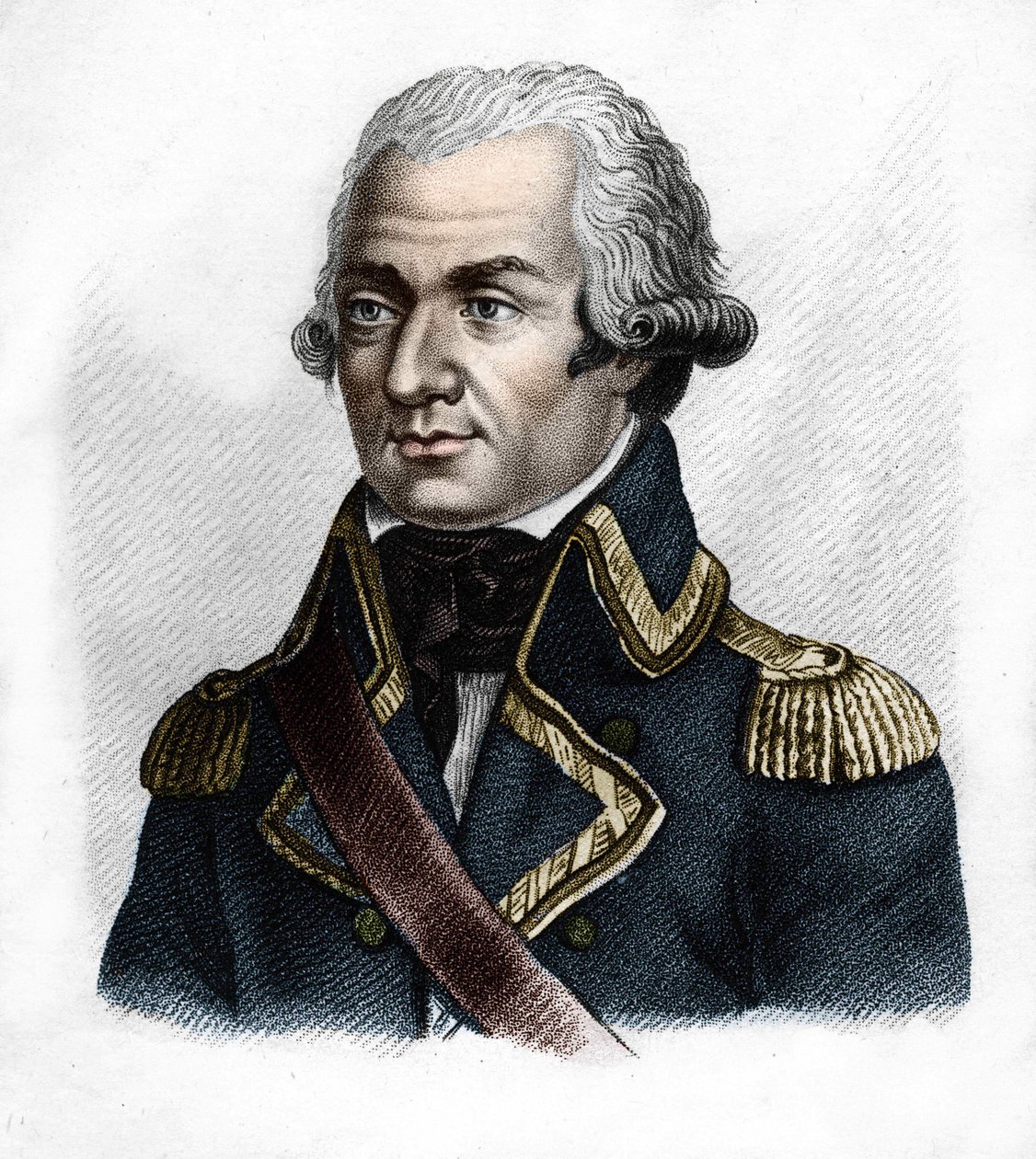 Kenraali Dumouriez.Charles François du Périer, dit du Périer du Mourier sitten Dumouriez Ranskan kenraali (1739-1823).- julkaisussa Ranskalaisten kenraalien muotokuvia ranskalaisten voittojen ja valloitusten jälkeen. Kaiverrus Ambroise Tardieu 1818. Stella tekijältä Ambroise Tardieu