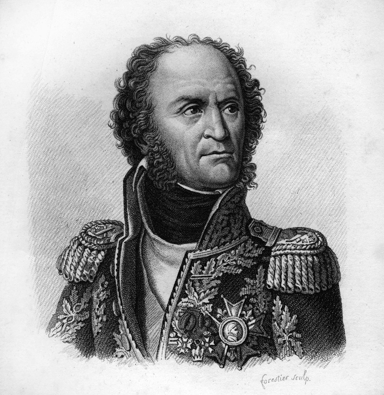 William Brown. Ranskan marsalkka (1763-1815).- teoksessa Muotokuvia ranskalaisista kenraaleista ranskalaisten voittojen ja valloitusten jälkeen. Kaiverrus Ambroise Tardieu 1818. Stella Collection. tekijältä Ambroise Tardieu