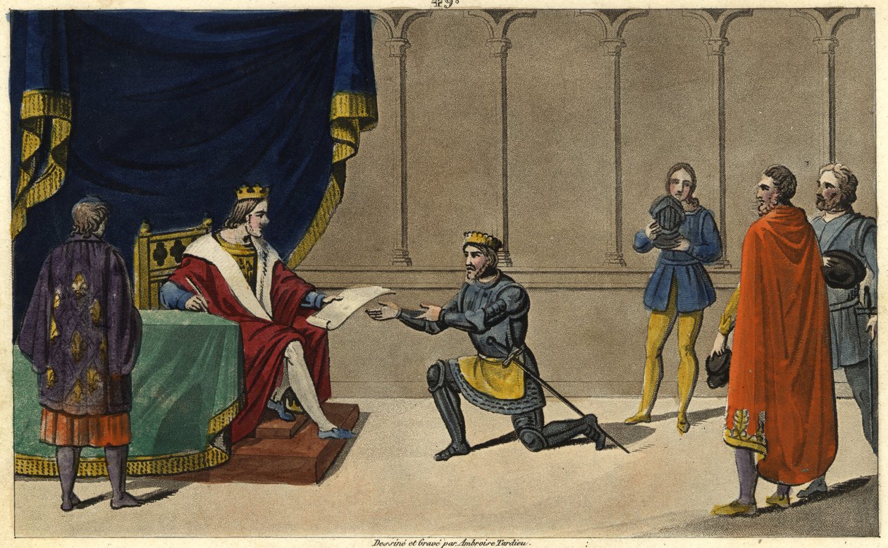 Vuonna 1327 Kaarle IV Bel (1294-1328) muutti Bourbonin herttuakunnan herttuapariksi (duche pairie) Robert de Clermontin nivuspojan ja Saint-Louisin pojanpojan Louis I:n hyväksi. tekijältä Ambroise Tardieu