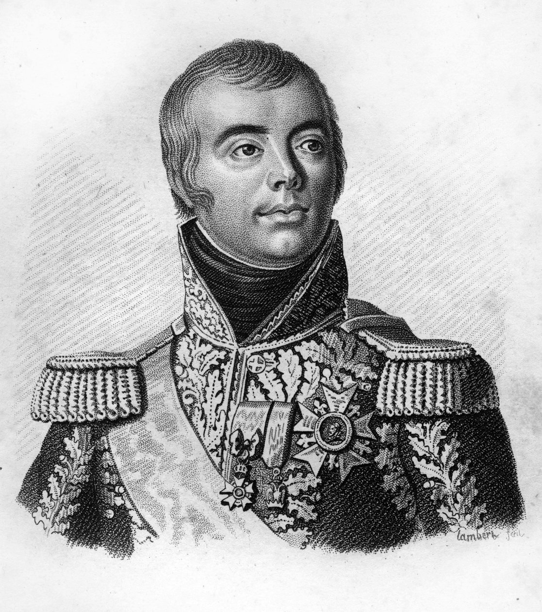 Jacques Alexandre Macdonald (1765-1840), Ranskan marsalkka. teoksessa ”Muotokuvia ranskalaisista kenraaleista ranskalaisten voittojen ja valloitusten jälkeen”. Kaiverrus Ambroise Tardieu 1818. Stella Collection. tekijältä Ambroise Tardieu