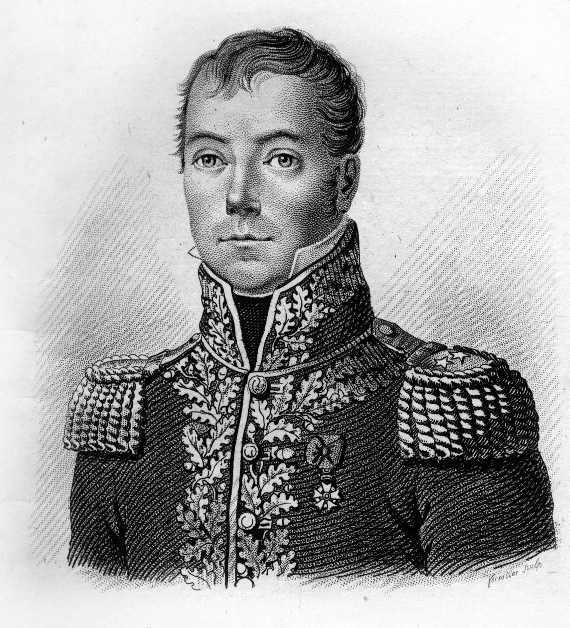 Kenraali Jean Pierre BECHE. 1770-1814.in ""Ranskan kenraalien muotokuvia"". Kaiverrus Ambroise Tardieu 1818. Stella Collection tekijältä Ambroise Tardieu