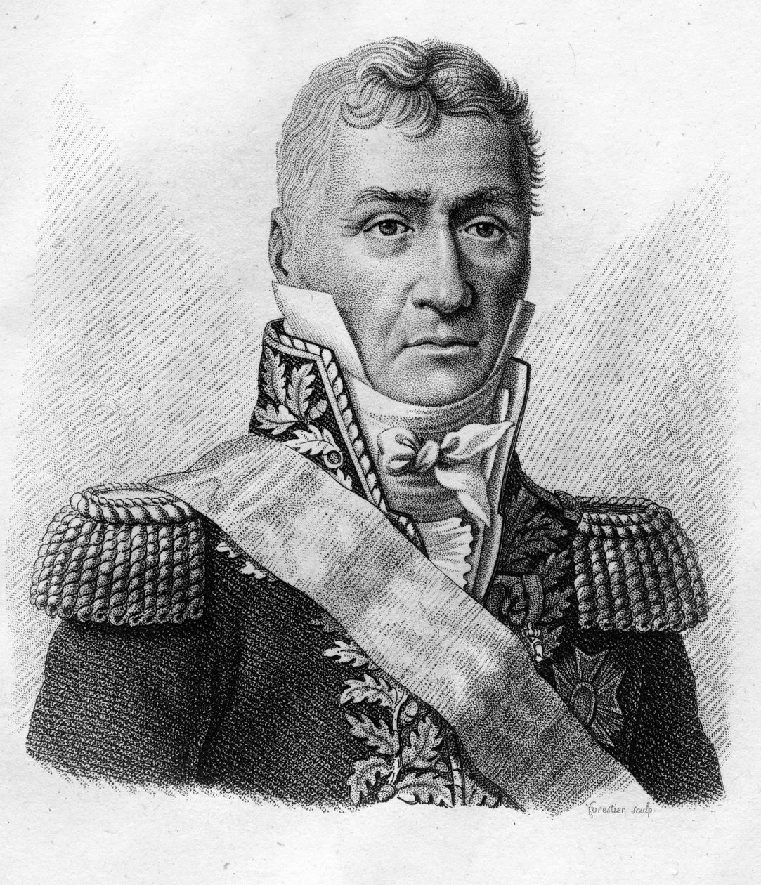 Louis Friant (1758-1829) - "" Muotokuvia ranskalaisista kenraaleista ranskalaisten voittojen ja valloitusten jälkeen". Kaiverrus Ambroise Tardieu 1818. Stella Collection. tekijältä Ambroise Tardieu