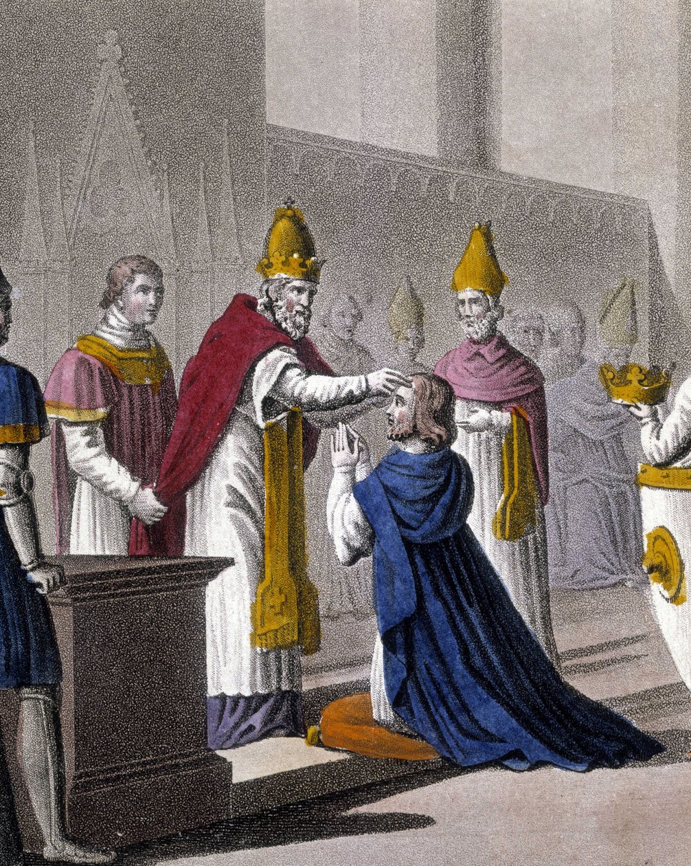 Johannes VIII vihkii Ludvig II:n toisen kerran Troyes