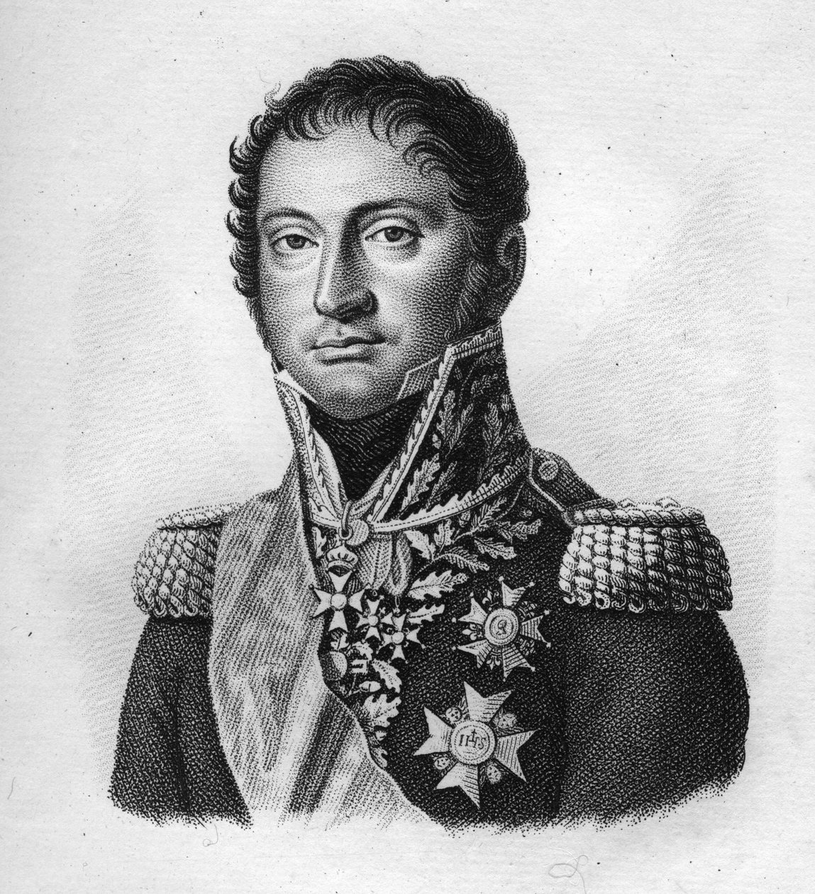 Marsalkka Reille. Honoré Charles, Ranskan kreivi Reille Maréchal (1775-1860).in” Muotokuvia ranskalaisista kenraaleista ranskalaisten voittojen ja valloitusten jälkeen”. Kaiverrus Ambroise Tardieu 1818. Stella Collection. tekijältä Ambroise Tardieu