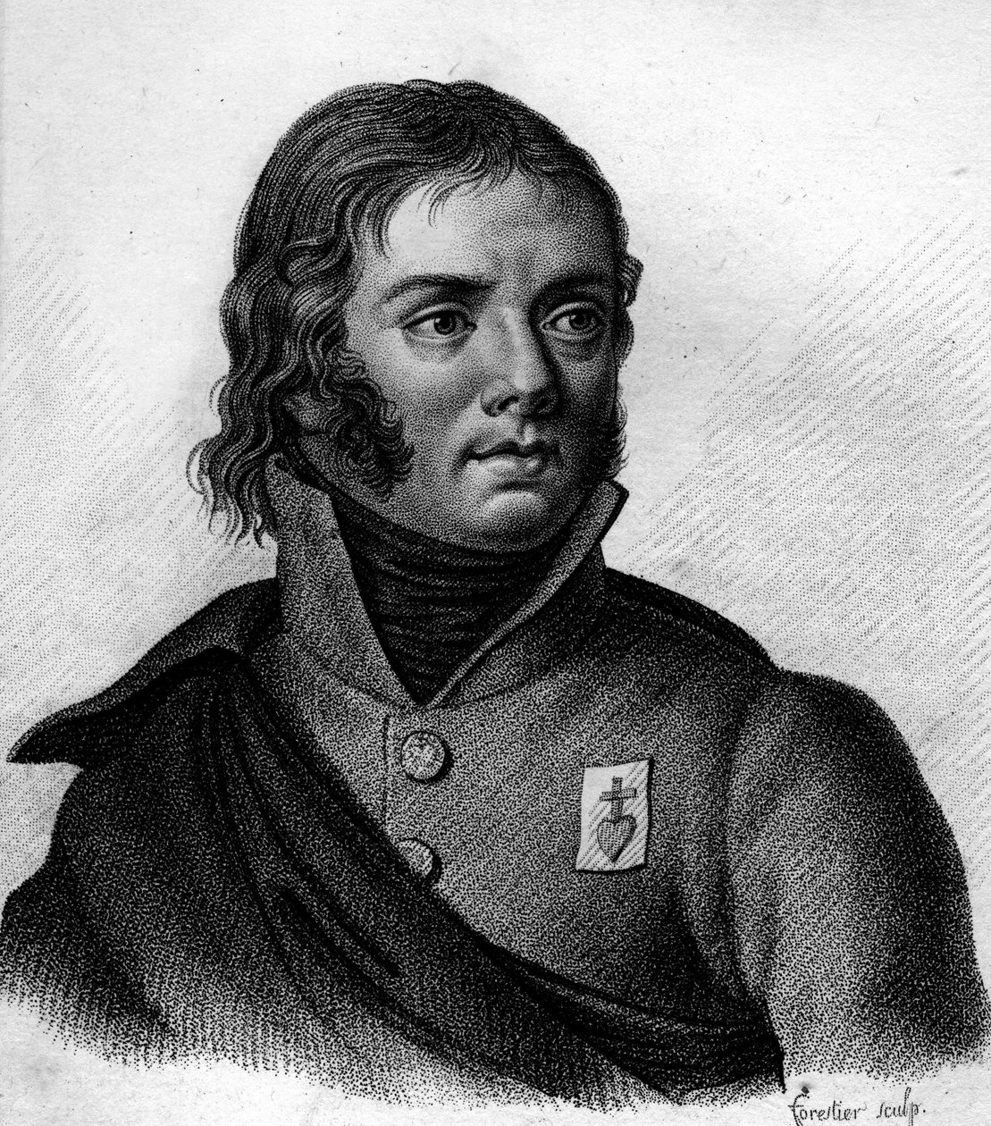 Charles Melchior Arthusin muotokuva, markiisi de Bonchamps (1760-1793) Kenraali myyty - "Ranskalaisten kenraalien muotokuvia ranskalaisten voittojen ja valloitusten jälkeen". Ambroise Tardieun hauta 1818. Stella Collection. tekijältä Ambroise Tardieu