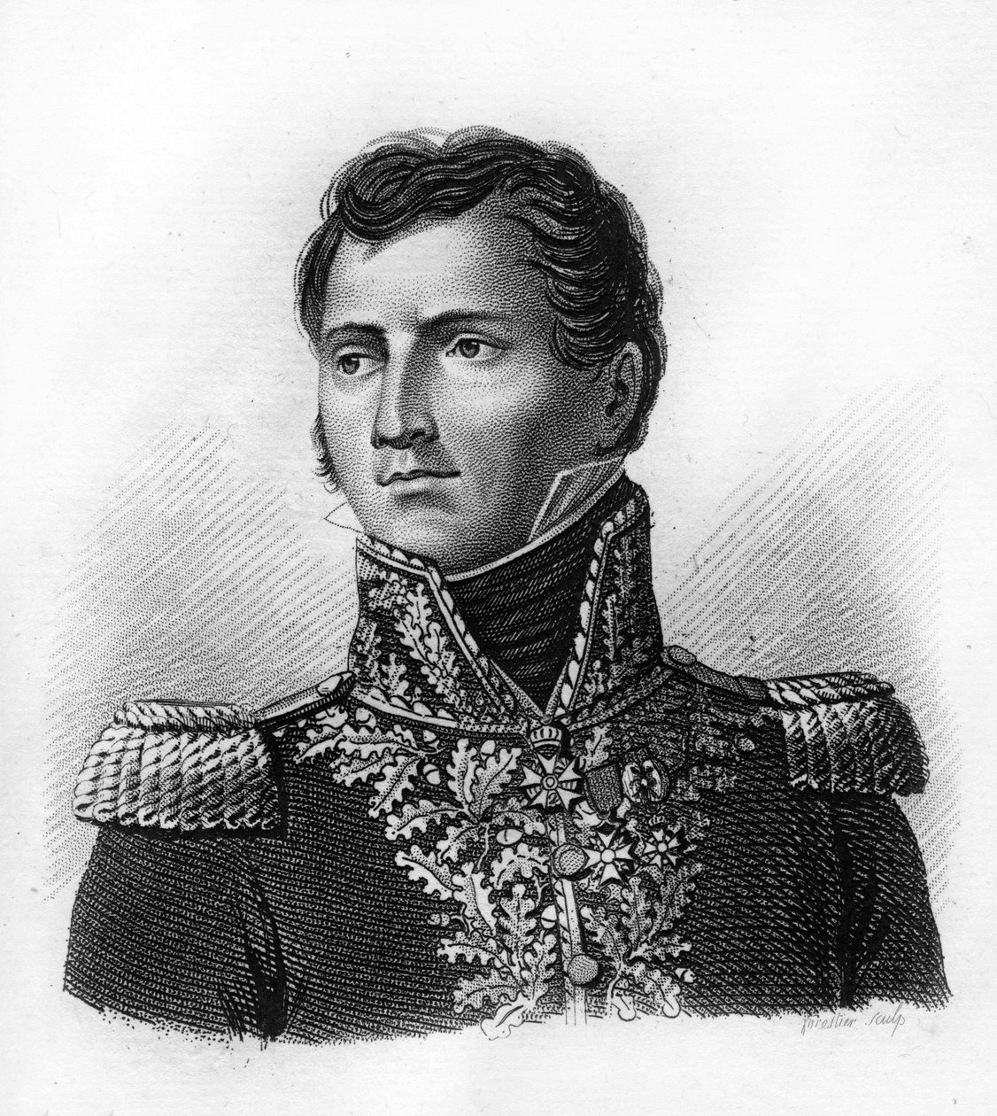 Kenraali Pierre François Joseph du CREUX Farinin muotokuva 1770-1835.- vuonna ”Muotokuvia ranskalaisista kenraaleista ranskalaisten voittojen ja valloitusten jälkeen”. Kaiverrus Ambroise Tardieu 1818. Stella Collection. tekijältä Ambroise Tardieu