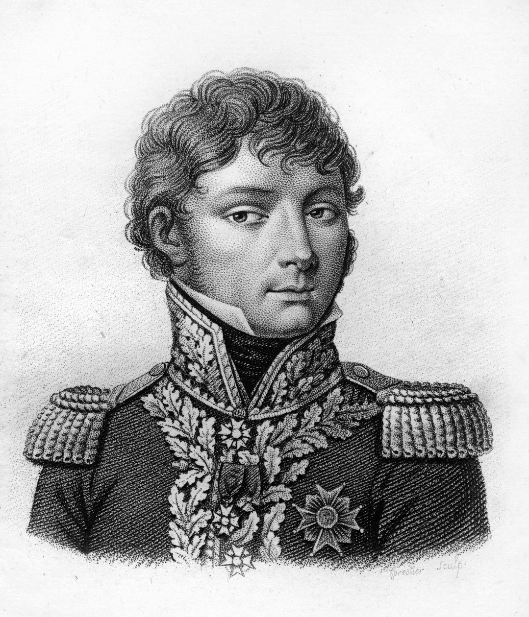muotokuva suvuista Claude Antoine Preval. 1776-1853. - ""Ranskalaisten kenraalien muotokuvia ranskalaisten voittojen ja valloitusten jälkeen"". Kaiverrus Ambroise Tardieu 1818. Stella Collection. tekijältä Ambroise Tardieu